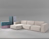 #M1 sectional sofa set in a neutral color, displayed next to packaging boxes labeled Rove, showcasing a minimalist and modern design